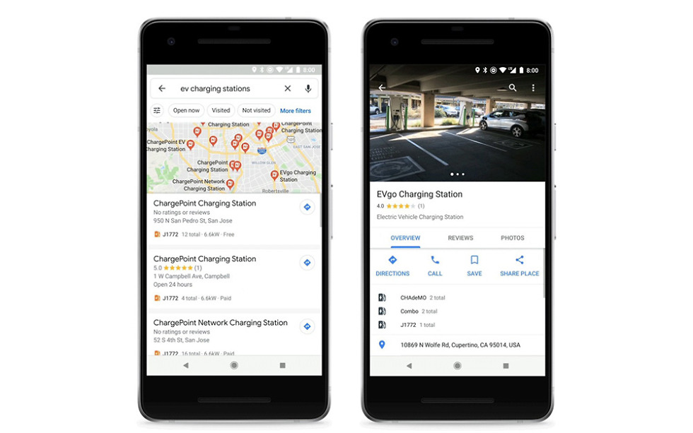 Google Maps will now show EV charging stations