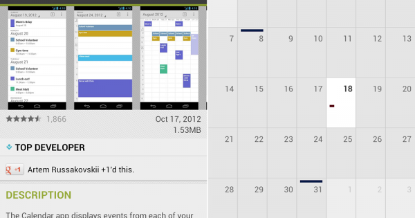 Google Releases Stand alone Calendar App to the Play Store