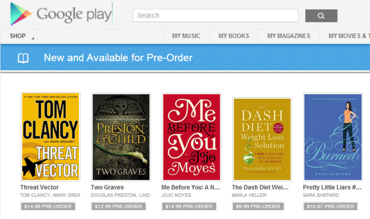 PreOrder Your Books Straight From Google Play Starting Today
