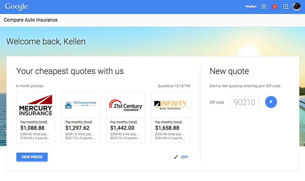 Google Introduces Car Insurance Comparison Tool