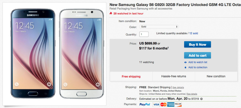 galaxy s6 ebay