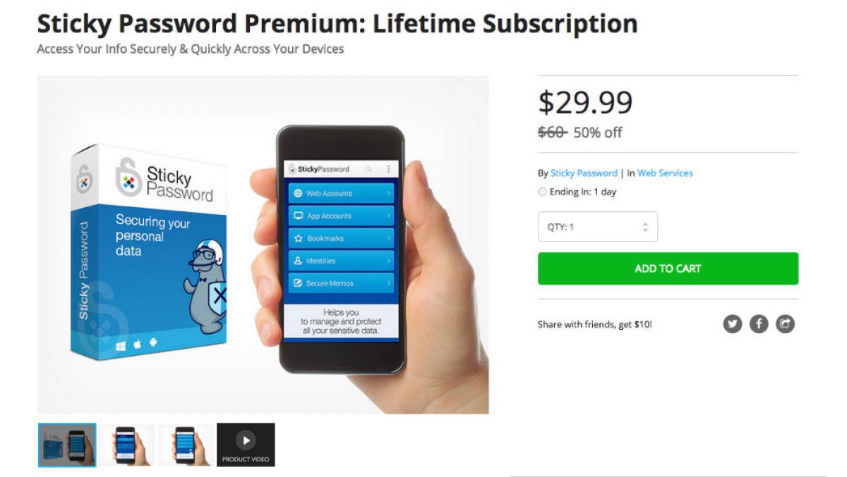sticky password lifetime discount