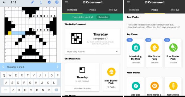 The New York Times Crossword Puzzle is Now an Android App