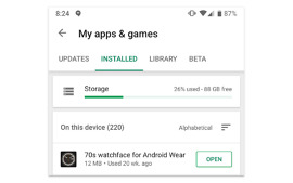 Google Play Storage Button