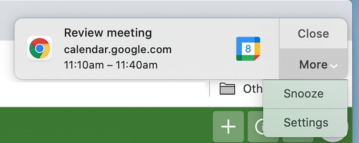 OMG, Google is Finally Letting You Snooze Calendar Notifications in Chrome