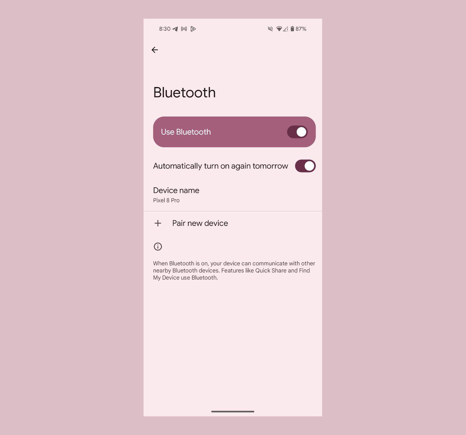 Android 15 - Bluetooth Auto