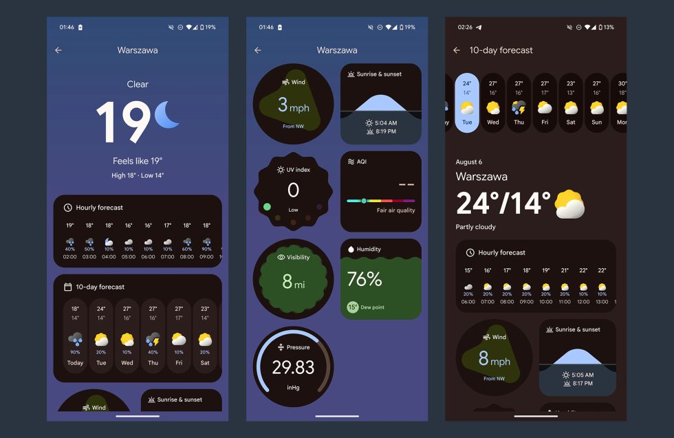 New Pixel 9 Weather App