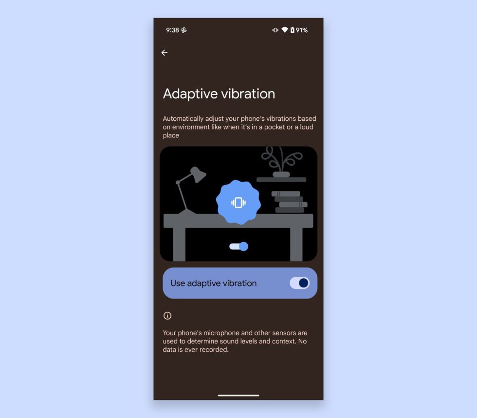 Android 15 - Adaptive vibration