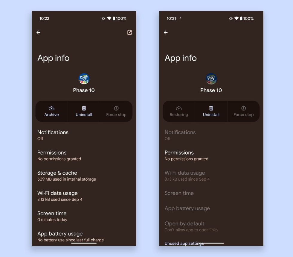 Android 15 – App archiving