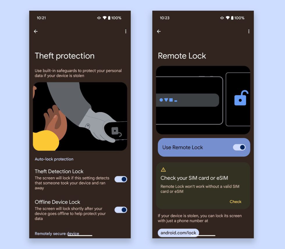 Android 15 – Theft protection