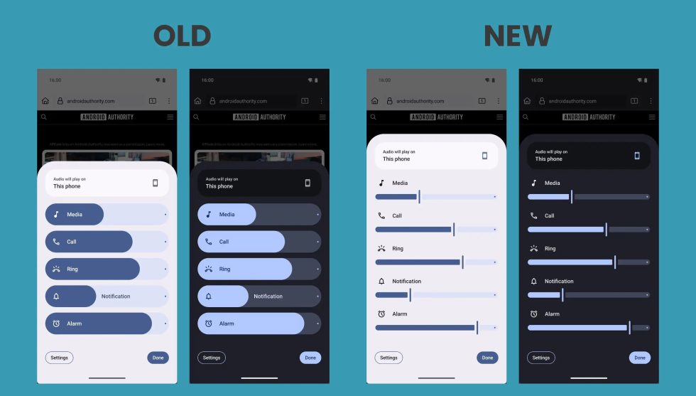 Android 16 Volume Slider